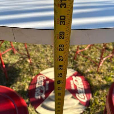 Vintage Coca-Cola Café Table w/ 4 Red Heart-Back Chairs – Retro Diner Set