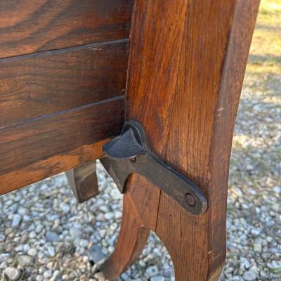 Antique New Orleans Folding Streetcar / Trolley Bench – Original Hardware – Bolt-Down Legs