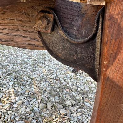 Antique New Orleans Folding Streetcar / Trolley Bench – Original Hardware – Bolt-Down Legs
