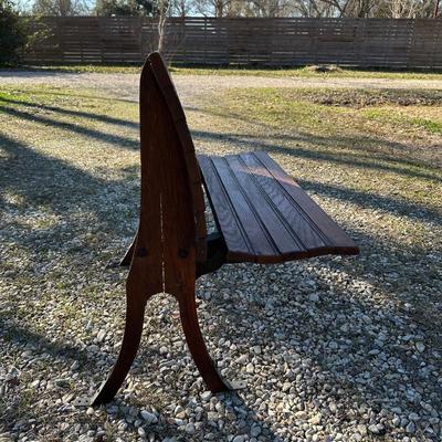 Antique New Orleans Folding Streetcar / Trolley Bench – Original Hardware – Bolt-Down Legs