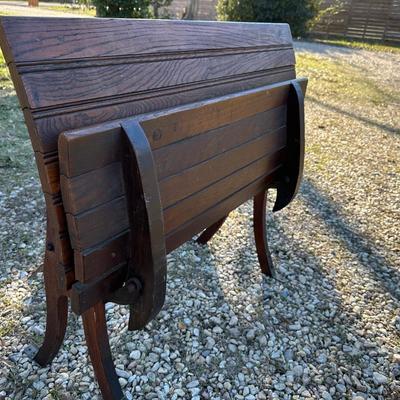 Antique New Orleans Folding Streetcar / Trolley Bench – Original Hardware – Bolt-Down Legs