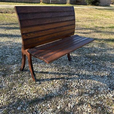 Antique New Orleans Folding Streetcar / Trolley Bench – Original Hardware – Bolt-Down Legs