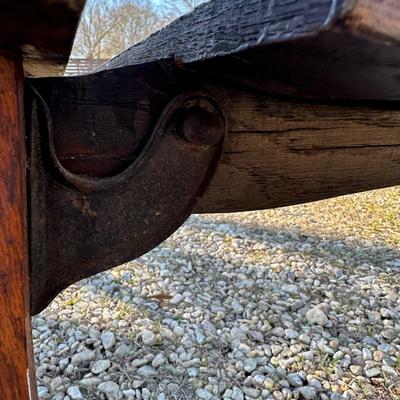 Antique New Orleans Folding Streetcar / Trolley Bench – Original Hardware – Bolt-Down Legs