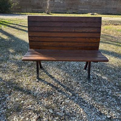 Antique New Orleans Folding Streetcar / Trolley Bench – Original Hardware – Bolt-Down Legs