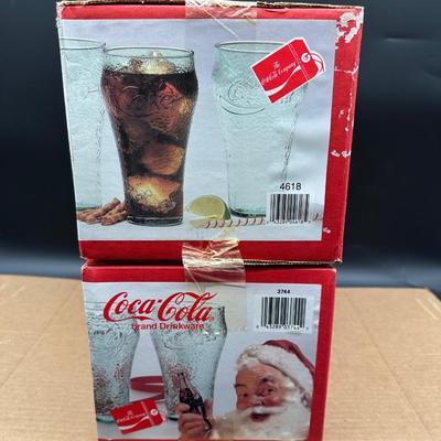 Vintage Coca-Cola Brand Drinkware – 16 Bell Soda Glasses – Georgia Green – NOS
