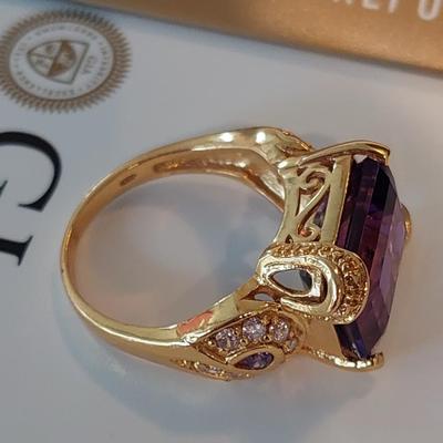 GIA CERTIFIED LAB GROWN AMETHYST RING