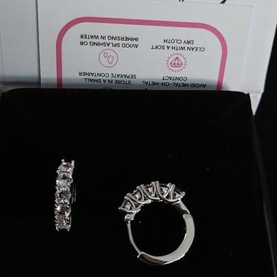 Cate & Chloe White Gold Plated Halo Stud Earrings