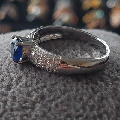Lab Grown Sapphire Sterling Silver Ring