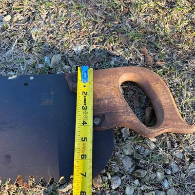 Antique 2-Man Crosscut Logging Saw – Original Wooden Handles – Maker’s Medallion