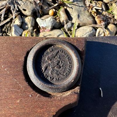 Antique 2-Man Crosscut Logging Saw – Original Wooden Handles – Maker’s Medallion