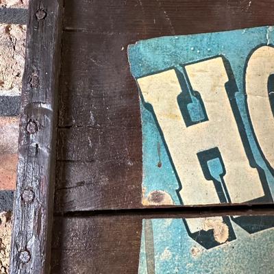 Antique HOWE Bicycles & Tricycles Advertising Sign – Mounted on Wood – Penny-Farthing Graphic