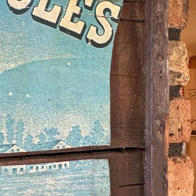 Antique HOWE Bicycles & Tricycles Advertising Sign – Mounted on Wood – Penny-Farthing Graphic