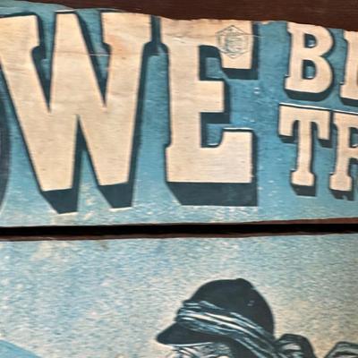 Antique HOWE Bicycles & Tricycles Advertising Sign – Mounted on Wood – Penny-Farthing Graphic