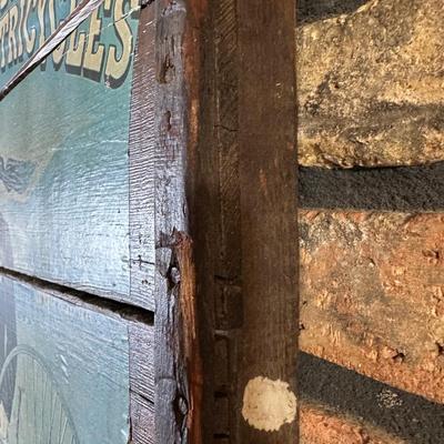 Antique HOWE Bicycles & Tricycles Advertising Sign – Mounted on Wood – Penny-Farthing Graphic