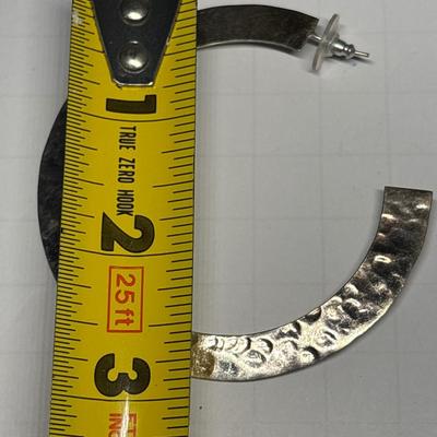 Cassandra Hammered Sterling Hoop Earrings