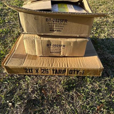 3) New 20’ x 25’ Heavy Duty Tarps w/ Rope – Disaster Relief / Shelter Tarps
