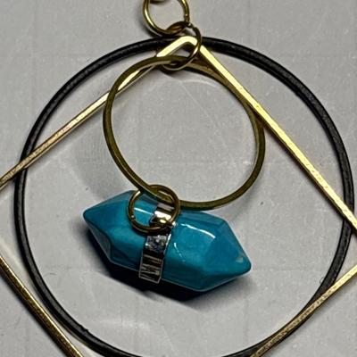 Crescent Moon earrings with turquoise look stone