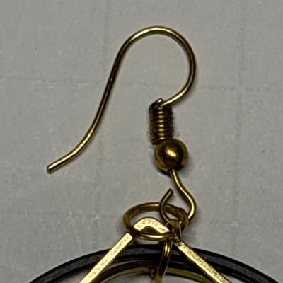 Crescent Moon earrings with turquoise look stone