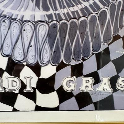 Framed New Orleans Mardi Gras Poster – March 3, 1987 – Signed Artist Print