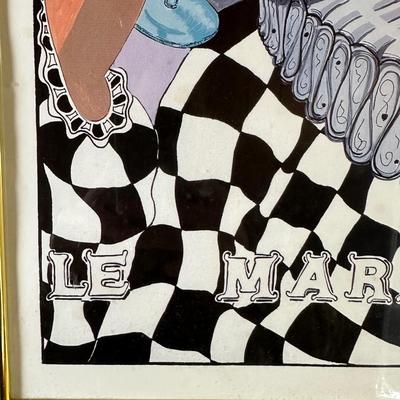 Framed New Orleans Mardi Gras Poster – March 3, 1987 – Signed Artist Print