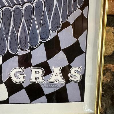 Framed New Orleans Mardi Gras Poster – March 3, 1987 – Signed Artist Print