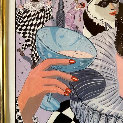 Framed New Orleans Mardi Gras Poster – March 3, 1987 – Signed Artist Print