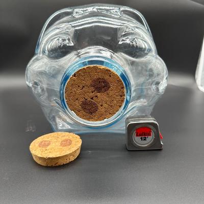 Vintage Pig-Shaped Clear Glass Bottle / Jar w/ Cork Stopper