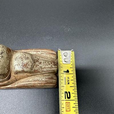 Vintage Cast Iron Toy Car – Art Deco Style – Rolling Wheels – Rustic Patina