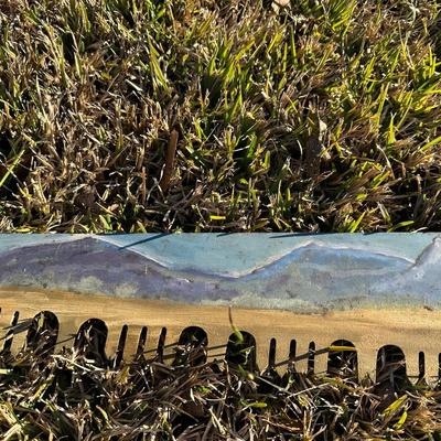 Vintage Hand Saw w/ Hand-Painted Folk Art Landscape – Rustic Decor