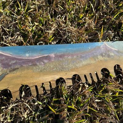 Vintage Hand Saw w/ Hand-Painted Folk Art Landscape – Rustic Decor