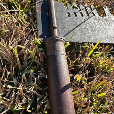 Vintage Hand Saw w/ Hand-Painted Folk Art Landscape – Rustic Decor