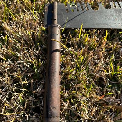 Vintage Hand Saw w/ Hand-Painted Folk Art Landscape – Rustic Decor