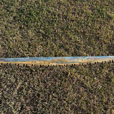 Vintage Hand Saw w/ Hand-Painted Folk Art Landscape – Rustic Decor