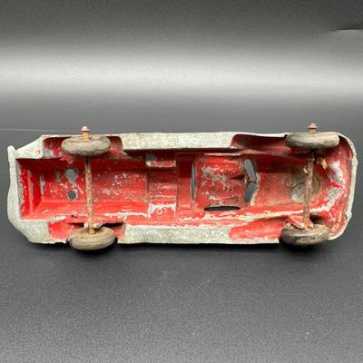 Vintage Cast Metal Toy Pickup Truck – Red Paint, Heavy Patina