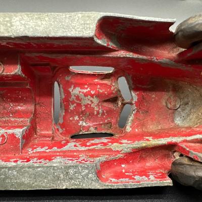Vintage Cast Metal Toy Pickup Truck – Red Paint, Heavy Patina