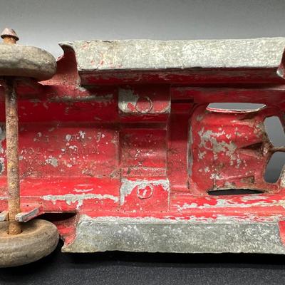 Vintage Cast Metal Toy Pickup Truck – Red Paint, Heavy Patina