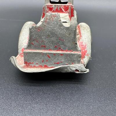 Vintage Cast Metal Toy Pickup Truck – Red Paint, Heavy Patina