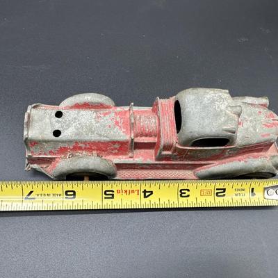 Vintage Cast Metal Toy Pickup Truck – Red Paint, Heavy Patina