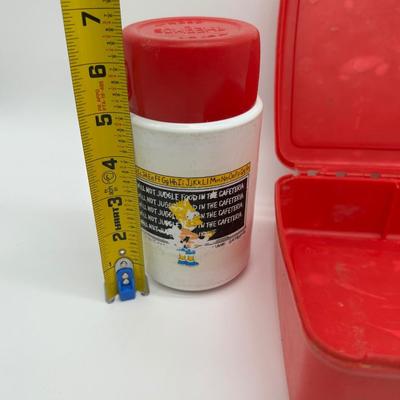 Vintage The Simpsons Thermos Lunchbox Set – Red Plastic Box w/ Bart Simpson Therm