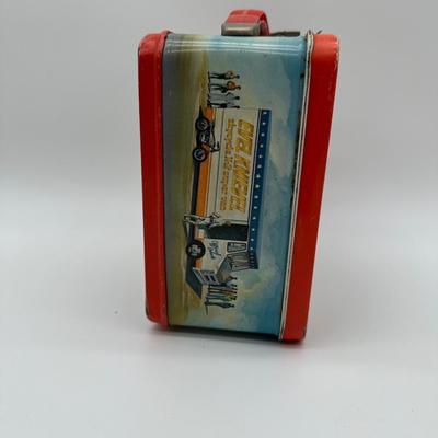 Vintage Evel Knievel Metal Lunchbox – Aladdin 1970s Motorcycle Stunt Graphics