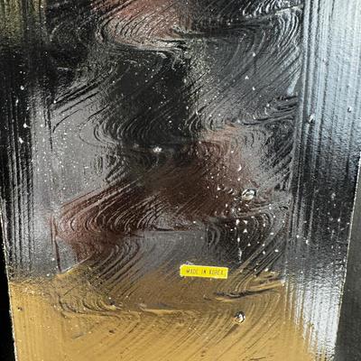 Koi hand made paper cutting 4 black laquer inlaid screens