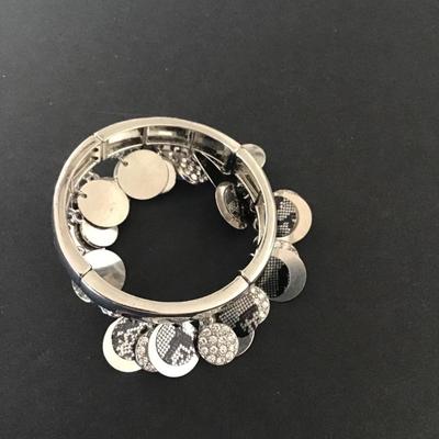 Sale Photo Thumbnail #47: Silver tone fashion charm stretch bracelet Please see attached pictures