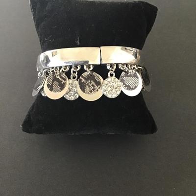 Sale Photo Thumbnail #45: Silver tone fashion charm stretch bracelet Please see attached pictures