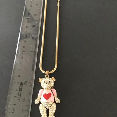 Sale Photo Thumbnail #53: Very cute articulated enamel teddy bear with Rhinestones Please see attached pictures