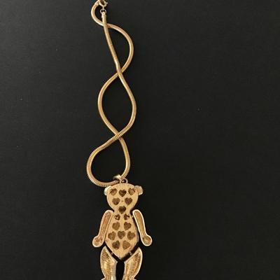 Sale Photo Thumbnail #52: Very cute articulated enamel teddy bear with Rhinestones Please see attached pictures