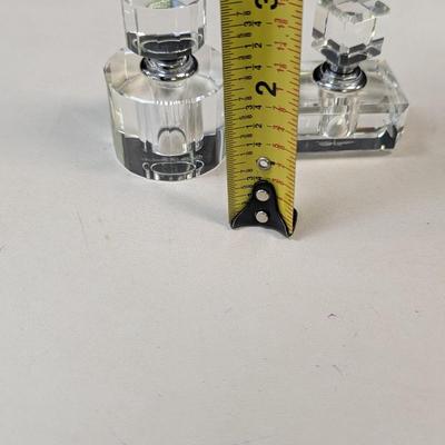 Oleg Cassini Crystal Perfume Bottles With Glass Droppers
