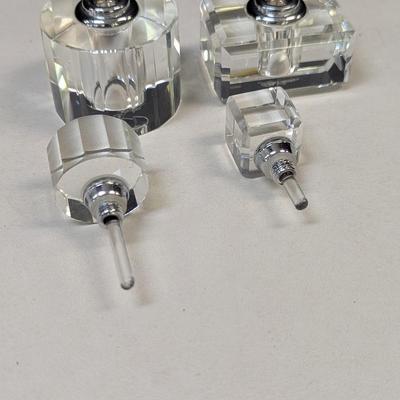 Oleg Cassini Crystal Perfume Bottles With Glass Droppers