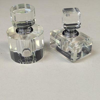 Oleg Cassini Crystal Perfume Bottles With Glass Droppers
