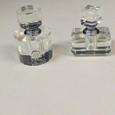 Oleg Cassini Crystal Perfume Bottles With Glass Droppers