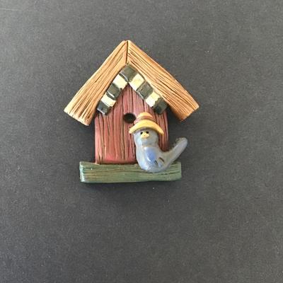 Sale Photo Thumbnail #71: Very cute bird house brooch Please see attached pictures